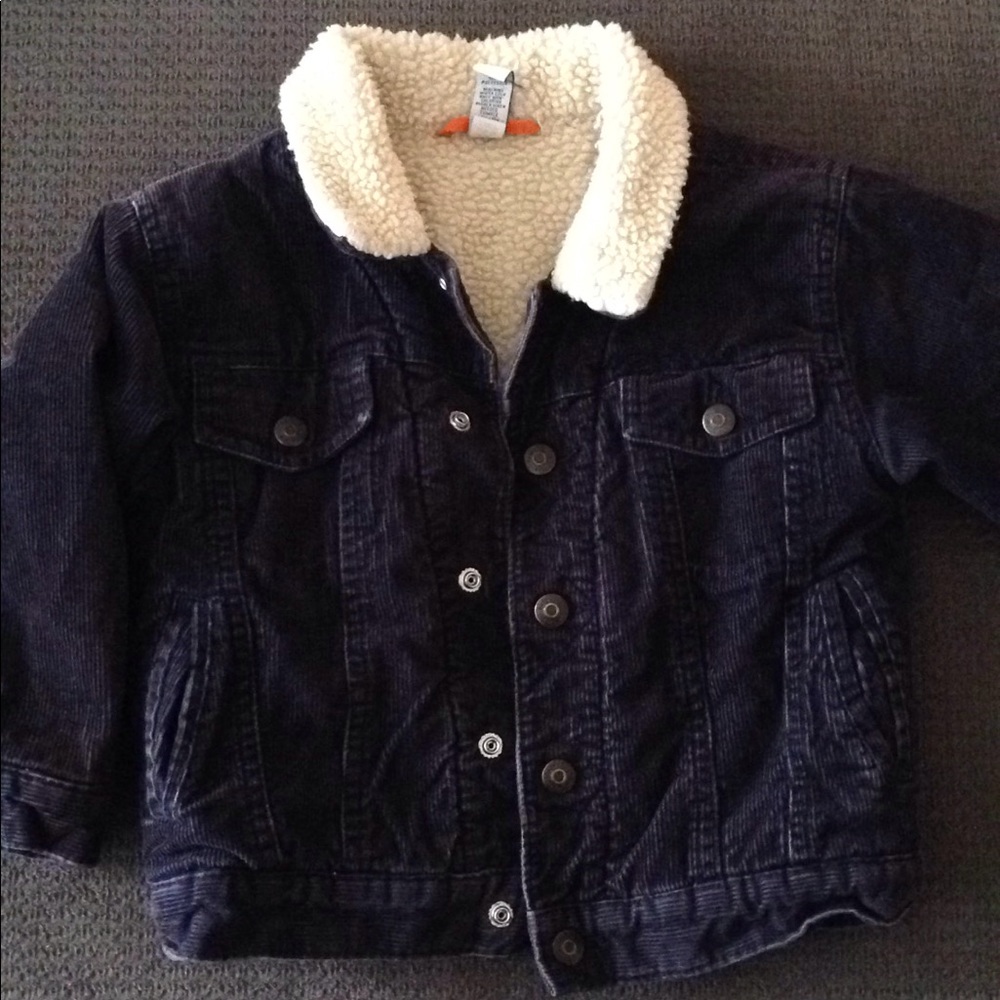 GAP baby navy corduroy jacket with sherpa